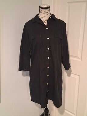 Old Navy Womens Black Utility Style Shirt Dress Medium
